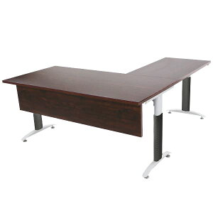 オフィスデスク デスク L字型 幕板付 約W160×約D180×約H75.5 約W1600×約D1800×約H755 ウォールナット 平机 ワークデスク 事務机 パソコンデスク PCデスク 事務デスク L字デスク オフィステーブル コ