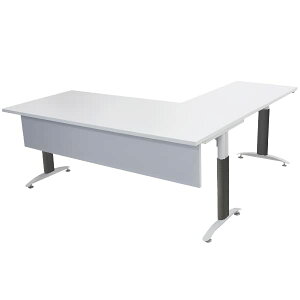 オフィスデスク デスク L字型 幕板付 約W180×約D180×約H75.5 約W1800×約D1800×約H755 白 平机 ワークデスク 事務机 パソコンデスク PCデスク 事務デスク L字デスク L型 オフィステーブル コーナーデ