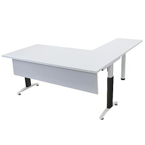 オフィスデスク デスク L字型 幕板付 約W160×約D180×約H75.5 約W1600×約D1800×約H755 白 平机 ワークデスク 事務机 パソコンデスク PCデスク 事務デスク L字デスク L型 オフィステーブル コーナーデ