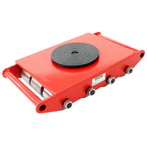 送料無料 マシンローラー 耐荷重約18t スチール製ホイール 1台 単品 360° ターンテーブル 回転台 運搬ローラー 運搬マシンローラー 重量物 低床 ポーター 赤 コロ車 スチールローラー 搬入 搬