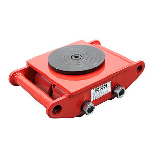 送料無料 マシンローラー 耐荷重約6t ポリウレタン製ホイール 1台 単品 360° ターンテーブル 回転台 運搬ローラー 運搬マシンローラー 重量物 低床 ポーター 赤 コロ車 ウレタンローラー 搬入