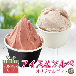 ギフト アイスクリーム ギフト いちごアイス 【 いちご アイス&ソルベ オリジナルギフト9個パック】( いちごアイス 100ml×5個、いちごソルベ 110ml×4個) 送料無料 山梨 ヤモト農園 甲斐市
