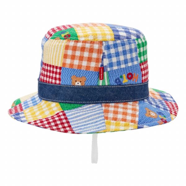 選ぶならミキハウス正規販売店 ミキハウス ホットビスケッツ ハット パッチワーク柄 mikihouse 帽子(SS(44-48cm)・S(48-50cm)・M(50-52cm)・L(52-54cm)）  帽子