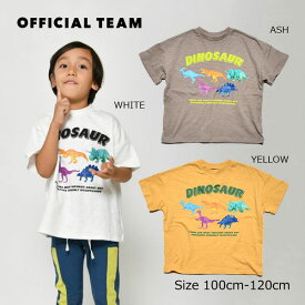 ●40%OFFセール●ニードルワーク（NEEDL WORK）OFFICIAL TEAM　ダイナソーロゴTシャツ　スラブ天竺 恐竜 男の子 幼稚園 保育園 小学生（100cm・110cm・120cm）アウトレット セール シンプル カジュアル