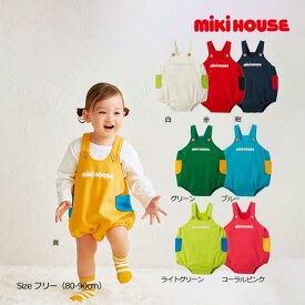 10日までP6倍★ミキハウス　mikihouse　ロゴ　シンプル　ロンパース（フリー）Web限定 赤ちゃん ベビー ギフト プレゼント カラフル 男の子 女の子 かわいい 出産祝い