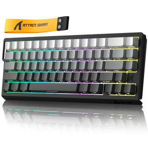 ATTACK SHARK X68HE �Q�[�~���O�L�[�{�[�h 65%���C�A�E�g �L��USB RGB