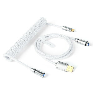 ATTACK SHARK C05 �L�[�{�[�h�p�R�C���P�[�u�� USB Type-C �X�p�C�����P�[�u�� ���E�� 4�s�����^�R�l�N�^�[ �����f�[�^�]�� 5V 2A 1.6�`2m �O�w�҂ݍ��� ���ϋv �ϖ��� �ψ� �A���~�����R�l�N�^�[ �A�m