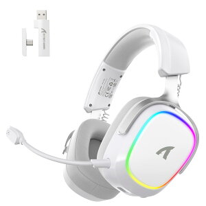 ATTACK SHARK G800 ���C�����X�Q�[�~���O�w�b�h�Z�b�g 7.1 �T���E���h�T�E���h �O�͐ڑ� (Bluetooth/2.4G / �L��) ��x�� 20mS AI �m�C�Y�L�����Z�����O�}�C�N RGB ���C�g 1000mAh ��?�q �A���~�t���[�� �y�Z