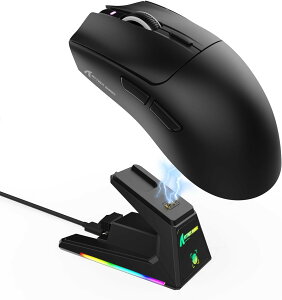 ATTACK SHARK X1 �Q�[�~���O�}�E�X 49g���y�� ���C�����X Bluetooth 2.4GHz �L�� �O�͐ڑ� PAW3395PRO�Z���T�[ 40000DPI 50G�����x 1000Hz�|�[�����O���[�g �I���������w���X�C�b�` 1����ϋv RGB���C�[�d�h�b�N 