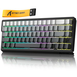 ATTACK SHARK X68HE ���C���Q�[�~���O�L�[�{�[�h ���s�b�h�g���K�[�Ή� �L�� 8000Hz �|�[�����O���[�g RT0.01mm��x��0.125ms 0.1�`3.4mm�A�N�`���G�[�V�������� RGB 68�L�[ ���C�X�C�b�` �_�u��PBT�L�[�L��