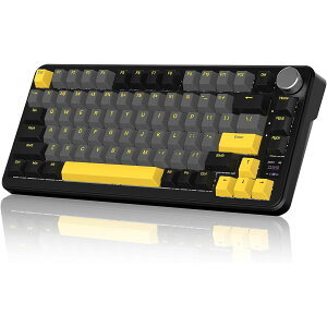 ATTACK SHARK X85PRO �Q�[�~���O�L�[�{�[�h 3���[�h TFT�X�N���[�� Gasket�\�� �u���[�x���[�� �z�b�g�X���b�v�\ 75% 81�L�[�����m�u�t�� 2.4G/Bluetooth/USB-C �L�[�}�b�v�v���O���� RGB���C�g 4000mAh PBT�L