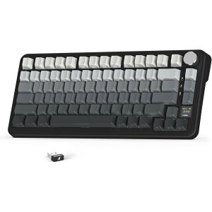 ATTACK SHARK X85Pro �Q�[�~���O���J�j�J���L�[�{�[�h �u���[�x���[�X�C�b�` �K�X�P�b�g�}�E���g ���j�A PBT�L�[�L���b�vOEM�J�X�^�}�C�Y ���C�����X ���� 3�ڑ����[�h 2.4G/Bluetooth/USB-C TFT�X�N���[