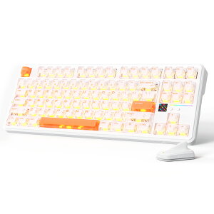 ATTACK SHARK X87ULTRA �Q�[�~���O�L�[�{�[�h �h�b�g�}�g���N�X�f�B�X�v���C �O���[�h�Ή� Bluetooth/2.4GHz/�L�� �f���A��8K �J�[�{���t�@�C�o�[���L�[�L���b�v TKL 87�L�[ 0.125ms��x�� �O���X�t�@�C�o