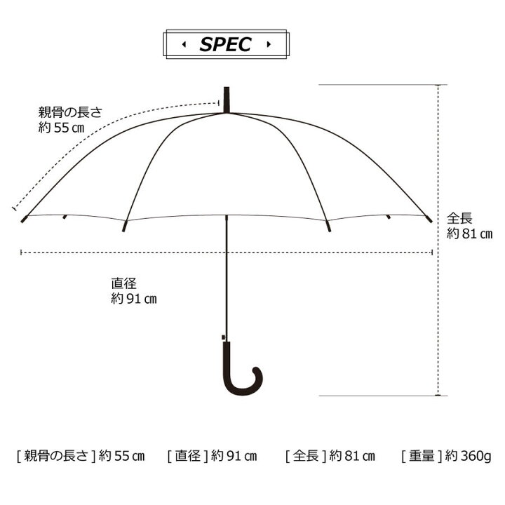 傘 長傘 雨傘 かさ ビニール傘 レディース 婦人 女性用 16本骨 55cm 多骨 丈夫 手開き 乳白色 カラー ネコ柄 ドット ボーダー 花柄 ローズ sorale(ソラーレ) キティちゃん 長傘 全長約58cm
