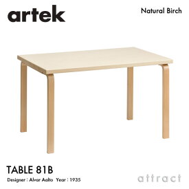 アルテック Artek TABLE 81B テーブル 81B サイズ：120×75cm 厚み 4cm バーチ材 デザイン：Alvar Aalto 天板 バーチ 脚部 クリアラッカー仕上げ ダイニング デスク フィンランド 北欧