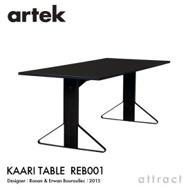 アルテック Artek KAARI TABLE REB001 カアリテーブル サイズ：200×85cm 厚み2.4cm 天板 ブラックグロッシー HPL 脚部 ブラックステインオーク デザイン：ロナン＆エルワン・ブルレック ダイニングテーブル