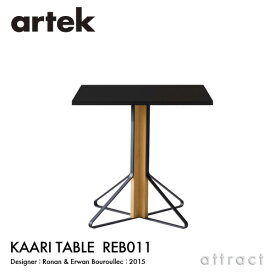 アルテック Artek KAARI TABLE REB011 カアリテーブル サイズ：W75cm 厚み2.4cm 天板 ブラックグロッシー HPL 脚部 ナチュラルオーク デザイン：ロナン＆エルワン・ブルレック ダイニングテーブル