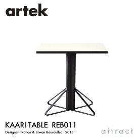アルテック Artek KAARI TABLE REB011 カアリテーブル サイズ：W75cm 厚み2.4cm 天板 ホワイトグロッシー HPL 脚部 ブラックステインオーク デザイン：ロナン＆エルワン・ブルレック ダイニングテーブル