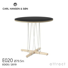 カールハンセン & サン Carl Hansen & Son ダイニングテーブル E020 エンブレイス テーブル Embrace Table Eoos イーオス サイズ：Φ79.5×H74cm オーク Oak ソープ仕上げ ブラックラミネート 支柱：ステンレス 北欧 机 リビング 【RCP】【smtb-KD】