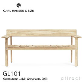 カールハンセン & サン Carl Hansen & Son 屋外用 アウトドア ベンチ GL101 ティンバー アウトドア シリーズ Timbur Outdoor Series Gudmundur Ludvik グドムンドゥル・ルドヴィク チーク Teak 無塗装仕上げ 板座 北欧 屋外 テラス ガーデン