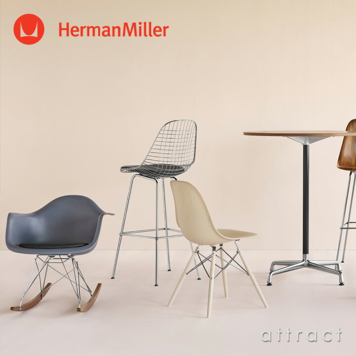 ハーマンミラー Herman Miller イームズ ウッドシェルチェア Eames Molded Wood Chair ウォールナット  ワイヤーベース（ブラック） デザイン：Charles  Ray Eames DWSR. BK OU サイドチェア プライウッド 椅子 チェア  【RCP】【smtb-KD】 アトラクト