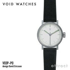 ヴォイド VOID V03P-PO ウォッチ Watch ホワイト スチールケース ブラックレザー VID020055 腕時計 レザーバンド 日本製クォーツ 3気圧防水 David Ericsson プロダクト インテリア 【RCP】【smtb-KD】