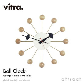 ヴィトラ Vitra Ball Clock ボールクロック Wall Clock ウォールクロック 掛け時計 デザイン：George Nelson ジョージ・ネルソン カラー：ナチュラルウッド デザイナー パントン イームズ イサム ノグチ 【RCP】【smtb-KD】