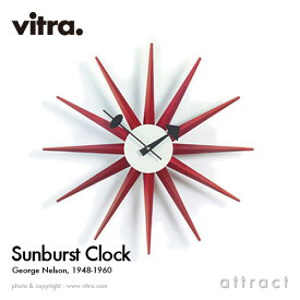 ヴィトラ Vitra Sunburst Clock サンバーストクロック Wall Clock ウォールクロック 掛け時計 デザイン：George Nelson ジョージ・ネルソン カラー：レッド デザイナー パントン イームズ 【RCP】【smtb-KD】