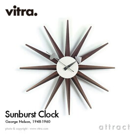 ヴィトラ Vitra Sunburst Clock サンバーストクロック Wall Clock ウォールクロック 掛け時計 デザイン：George Nelson ジョージ・ネルソン カラー：ウォルナット デザイナー パントン イームズ 【RCP】【smtb-KD】