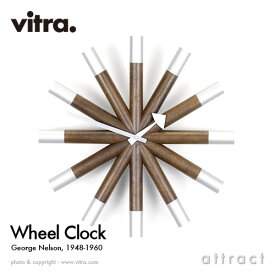 ヴィトラ Vitra Wheel Clock ホイールクロック Wall Clock ウォールクロック 掛け時計 デザイン：George Nelson ジョージ・ネルソン カラー：ウォルナット デザイナー ビトラ パントン イームズ 【RCP】【smtb-KD】