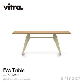 ヴィトラ Vitra EM ターブル EM Table テーブル デザイン：Jean Prouve ジャン・プルーヴェ サイズ：200cm 天板：ナチュラルオーク オイル仕上げ ベースカラー：エクリュ ダイニングテーブル 家具 インテリア デザイナー イームズ