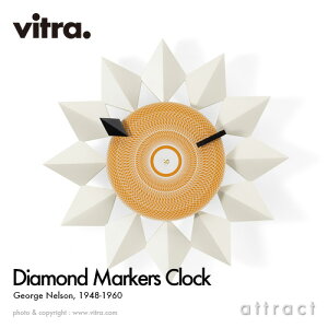 ���B�g�� Vitra �_�C�������h �}�[�J�[ �N���b�N Diamond Markers Clock Wall Clock �E�H�[���N���b�N �|�����v �f�U�C���FGeorge Nelson �W���[�W�E�l���\�� �z���C�g ��335mm �f�U�C�i�[ �p���g�� �C�[���Y 