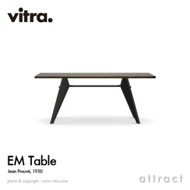 ヴィトラ Vitra EM ターブル EM Table テーブル デザイン：Jean Prouve ジャン・プルーヴェ サイズ：180cm 天板：ダークオーク ベース：3色 イーエム スタンダード チェア ダイニング 椅子 家具 インテリア デザイナー パントン イームズ