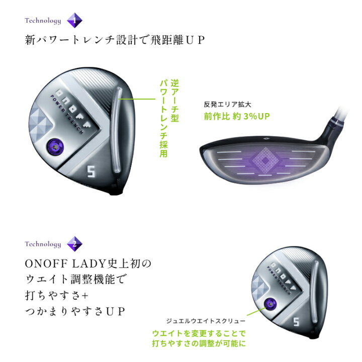 高反発加工品】 女性必見 2023 ONOFF LADY 3W 楽天市場】メーカー正規 
