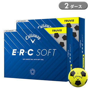 【即納】 キャロウェイ ERC ソフト ゴルフボール トゥルービス イエロー/ブラック 2ダース 24個入り Callaway ERC SOFT TRUVIS 2025年モデル