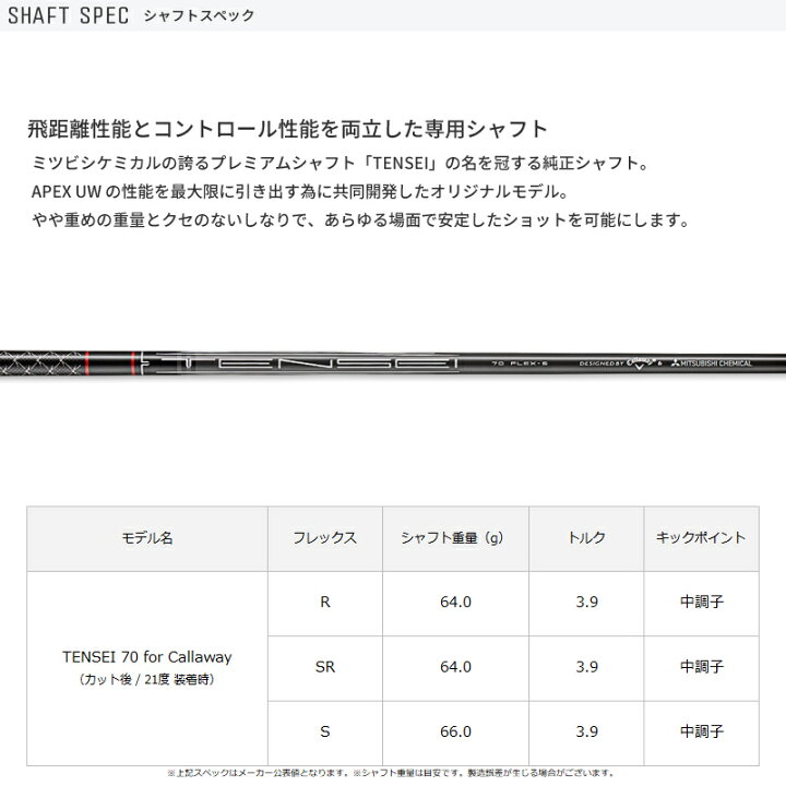 楽天市場】【即納】キャロウェイ APEX UW ユーティリティウッド 2023年 