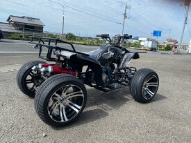 新車 ATV 　バギーカスタム 14インチ　マフラーがレッドです。