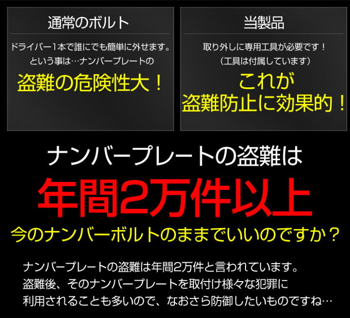楽天市場 ロックボルト ナンバープレート用 3本セット M6 8mm 12mm 16mm mm ナンバーボルト 2 Auto Shop ユアーズ