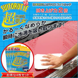 【事前告知9日は4時間限定25％OFF】【洗車用拭き上げクロス】スイトルッテ4枚セット 超吸水 水滴を残さない滑らかな拭き心地 マイクロファイバーとは比べ物にならないほどの吸水力[2]