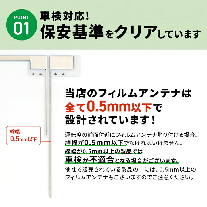 楽天市場】サンヨー NVA-GS1609FT L型 フィルムアンテナ 4枚 左右各2枚 