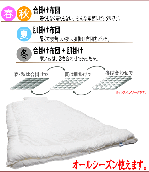 掛け布団 シングル 2枚合わせ ダクロン フレッシュ オールシーズン 日本製 楽天市場】掛布団 2枚合わせ シングル ダクロン フレッシュ