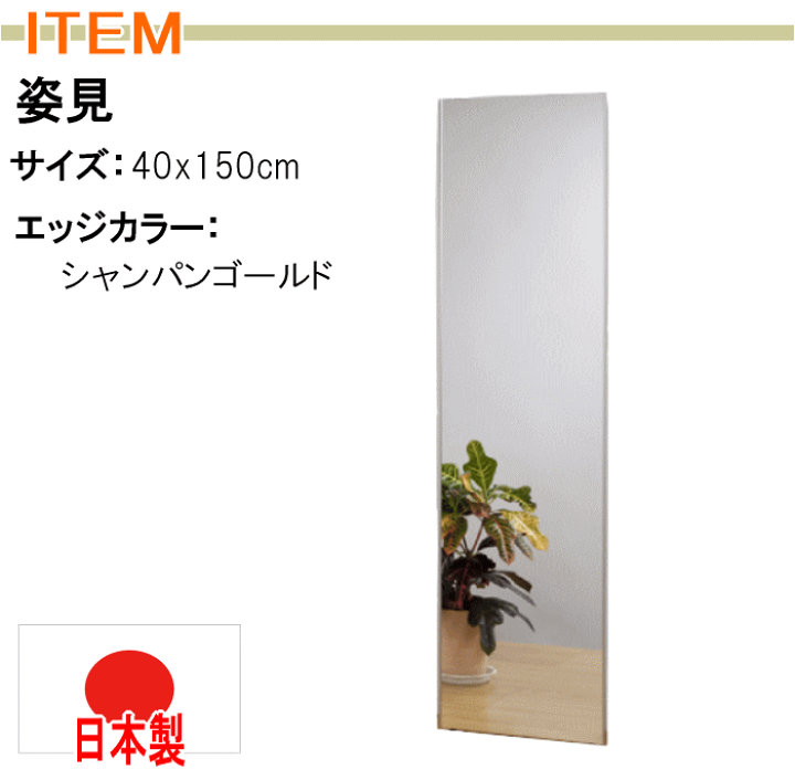 楽天市場】鏡 割れない鏡 リフェクスミラー 姿見 40x150cm シャンパン