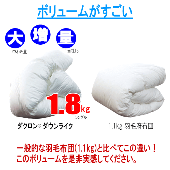 掛け布団 シングル ダクロン ダウンライク アレルギー対策 掛布団 日本製 楽天市場】掛け布団 掛布団 掛ふとん ダクロン(R) ダウンライク