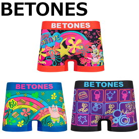 BETONES ビトーンズ ボクサーパンツ インナー パンツ フリーサイズ 速乾 Sponge-Bob スポンジ・ボブ コラボ レッド グリーン パープル メンズ 下着 アンダーウェア
