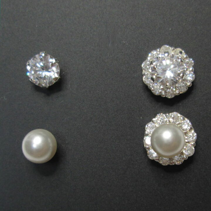 楽天市場】シルバーアクセサリー ピアス 4WAY パール チェンジャブル 