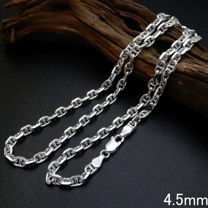 楽天市場】【幅3.5mm/4.5mm/5.2mm長さ45cm/50cm/55cm/60cm】 シルバー 