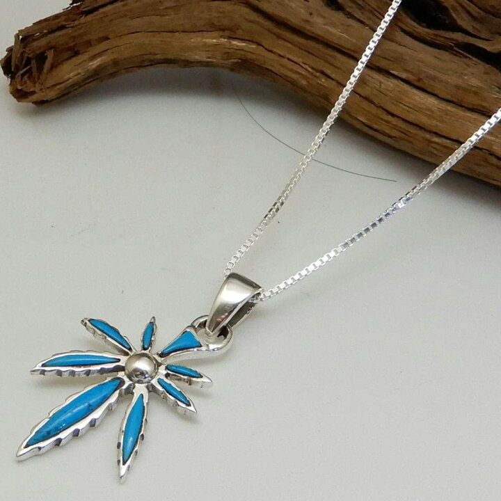 楽天市場 あす楽 ターコイズネックレス メンズ シルバーネックレス シルバー925 メンズネックレス メンズアクセサリー ターコイズ ネックレス マリファナネックレス 大麻 葉 ガンジャ シルバーアクセサリー ベネチアンチェーン １００点マーケット