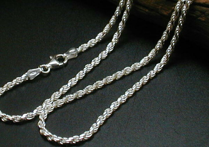 楽天市場 ネックレス メンズ シルバー925 存在感有る 幅2 8mm 45cm シルバーチェーン ロープチェーン シルバーネックレス メンズ スクリュー フレンチ ロープネックレス 人気 １００点マーケット