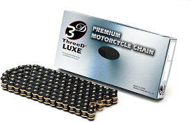 ThreeD エヌマ 520-122 チェーン 520L/3D ブラック/ゴールド 122L MLJ カシメジョイント/00-9554 ThreeD520L/3D(BK;GP)P=GP-122ブラック/ゴールドマルチカラー