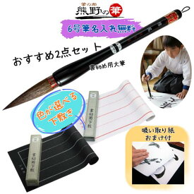 書き初め セット 小学生 男の子 女の子 書初め はじめての2点セット 書初め用筆(雅鳳6号)＋下敷(フェルト罫線入) 無料名入れサービスあり 余分な墨を吸い取れる吸い取り紙のおまけ付